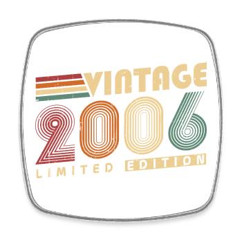 Vintage 2006 Jahrgang Geburtstagsgeschenk - Viereckiger Kühlschrankmagnet - Weiß - Vorne
