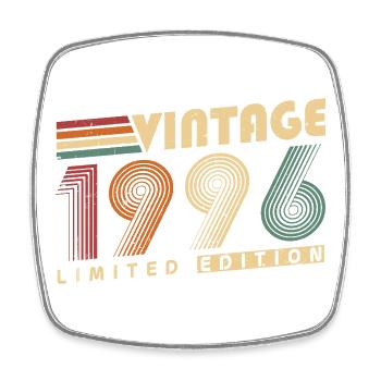 Vintage 1996 Jahrgang Geburtstagsgeschenk - Viereckiger Kühlschrankmagnet - Weiß - Vorne
