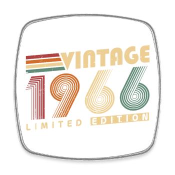 Vintage 1966 Jahrgang Geburtstagsgeschenk - Viereckiger Kühlschrankmagnet - Weiß - Vorne