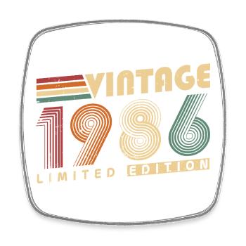 Vintage 1986 Jahrgang Geburtstagsgeschenk - Viereckiger Kühlschrankmagnet - Weiß - Vorne