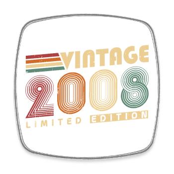 Vintage 2008 Jahrgang Geburtstagsgeschenk - Viereckiger Kühlschrankmagnet - Weiß - Vorne
