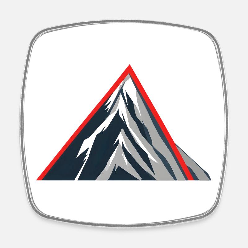 Minimal Mountains – Geometric Mountains - Square fridge magnet - white