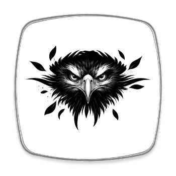 Bird of Prey Gaze – Strength & Freedom - Square fridge magnet - white - Front