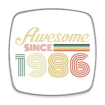 Awesome since 1996 retro vibe - Square fridge magnet - white - Front