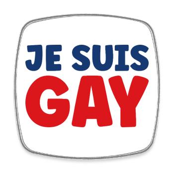 I am gay - Square fridge magnet - white - Front