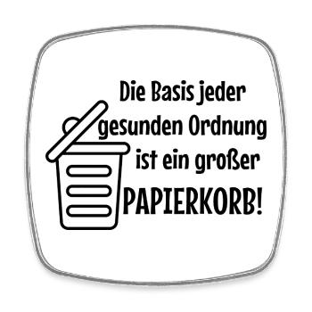 Ordre de base : Grande corbeille à papier Witzer Dit Office - Magnet carré - blanc - Devant