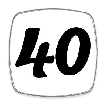 40. 40 ANS. 40e ANNIVERSAIRE. ANNIVERSAIRE 40 ANS. - Magnet carré - blanc - Devant
