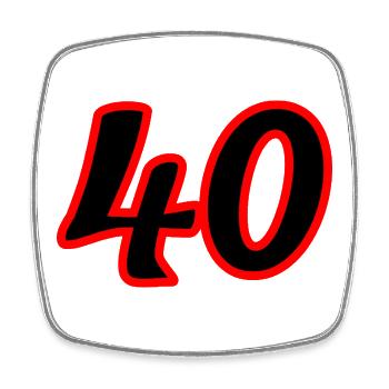 40. 40 YEARS. 40th ANNIVERSARY. 40 YEARS ANNIVERSARY. - Square fridge magnet - white - Front
