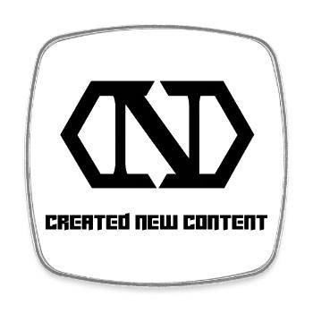 CREATED_NEW_CONTENT_2.0 - Viereckiger Kühlschrankmagnet - Weiß - Vorne