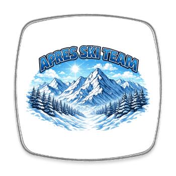 Apres Ski Team Bergpanorama - Viereckiger Kühlschrankmagnet - Weiß - Vorne