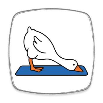 Ente im Dehnmodus auf Matte yoga - Viereckiger Kühlschrankmagnet - Weiß - Vorne