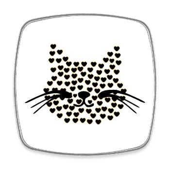 Katzen Herzen Valentinstag - Viereckiger Kühlschrankmagnet - Weiß - Vorne