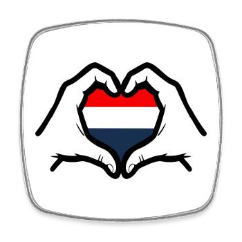 Holland English - Square fridge magnet - white - Front