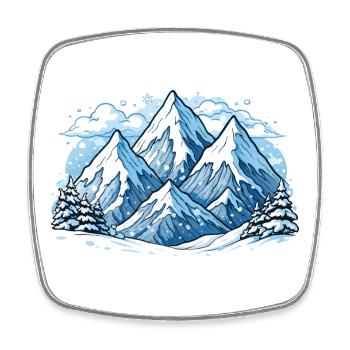 Berge Mountains - Square fridge magnet - white - Front