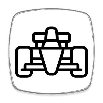 Race Car - Square fridge magnet - white - Front