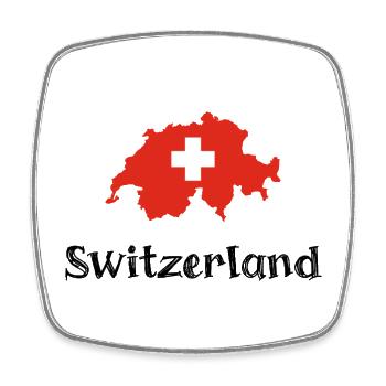Switzerland (Black Text) - Viereckiger Kühlschrankmagnet - Weiß - Vorne
