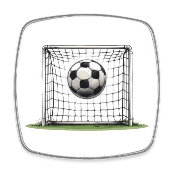 Goal throw in the net - Square fridge magnet - white - Front