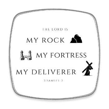 2. Samuel,22 Rock, Fortress, Deliverer - Square fridge magnet - white - Front
