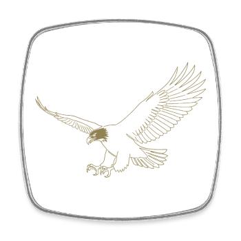 Silhouette d’aigle minimaliste Liberty USA Voge - Magnet carré - blanc - Devant