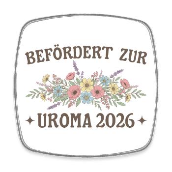 Befördert zur Uroma 2026 Blumen - Viereckiger Kühlschrankmagnet - Weiß - Vorne
