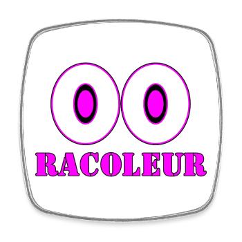 RACOLEUR - Magnet carré - blanc - Devant
