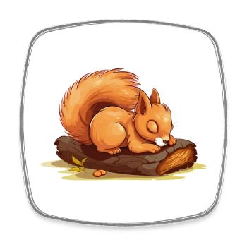 Squirrel Cute Cute Baby Kids Animal Cartoon - Square fridge magnet - white - Front