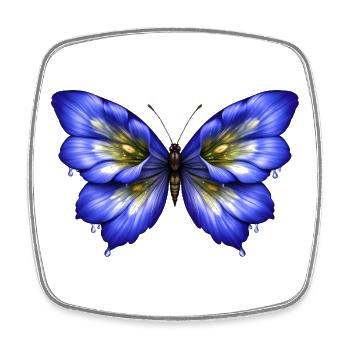 Luminous Gentian Butterfly - Square fridge magnet - white - Front