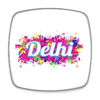 Souvenir de design aux couleurs colorées de Delhi en Inde - Magnet carré - blanc - Devant