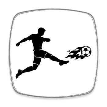 Soccer Striker Silhouette - Square fridge magnet - white - Front