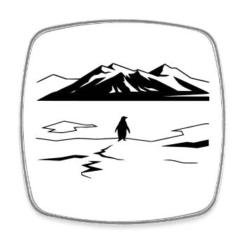 But Why Penguin Meme Minimalist Art - Viereckiger Kühlschrankmagnet - Weiß - Vorne