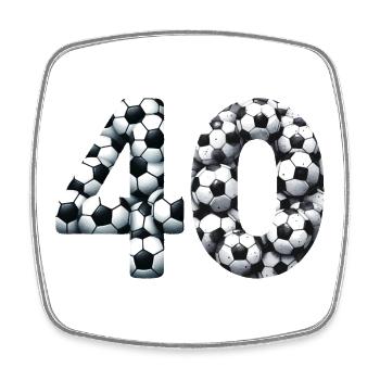 Football 40 - Magnet carré - blanc - Devant