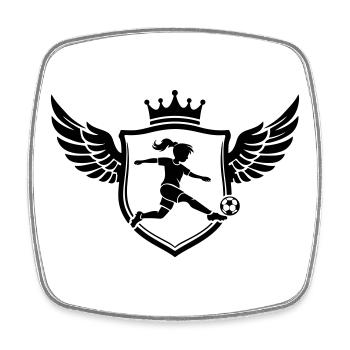 Footballer Coat of Arms Soccer Girls - Square fridge magnet - white - Front