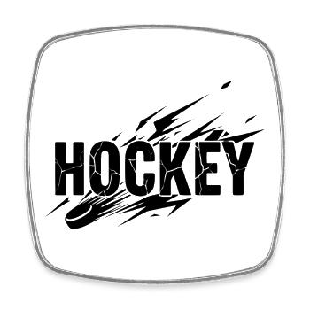 Eishockey Puck Action Schlittschuh Hockey Sport - Viereckiger Kühlschrankmagnet - Weiß - Vorne