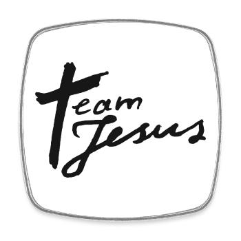 Team Jesus - Square fridge magnet - white - Front