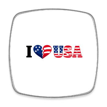 I cœur USA Drapeau Étoilé motif - Magnet carré - blanc - Devant