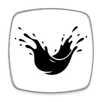 Mud Splash Dirt Splash - Square fridge magnet - white - Front