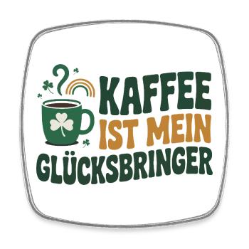 Kaffee ist mein Glücksbringer - Viereckiger Kühlschrankmagnet - Weiß - Vorne