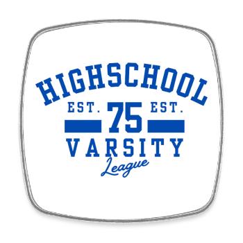 Highschool Varsity Emblem Blue 75 - Square fridge magnet - white - Front