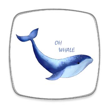 jolie baleine - Magnet carré - blanc - Devant
