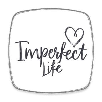 Imperfect Life Herz Motiv für tolle Menschen - Viereckiger Kühlschrankmagnet - Weiß - Vorne