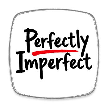 Perfectly Imperfect Statement for Self-Love - Square fridge magnet - white - Front
