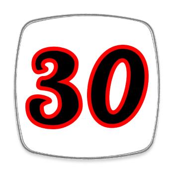 30. 30 YEARS. 30th ANNIVERSARY. 30 YEARS ANNIVERSARY. - Square fridge magnet - white - Front