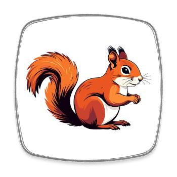 Lebhaftes kleines Eichhörnchen Waldbewohner Motiv - Viereckiger Kühlschrankmagnet - Weiß - Vorne