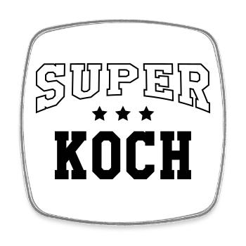 Super cook - Square fridge magnet - white - Front