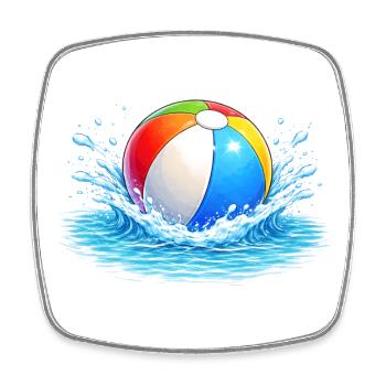 Colorful water polo in the sea - Square fridge magnet - white - Front