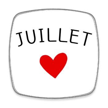 Future maman Juillet – Annonce grossesse - Magnet carré - blanc - Devant
