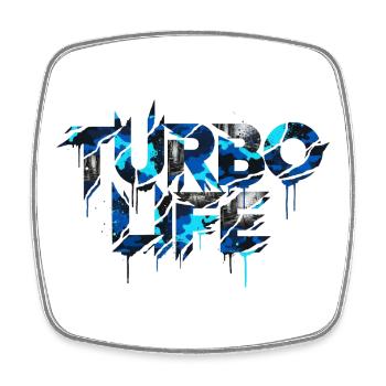 Turbo Life Auto Tuning cool Blue Camo Street Style - Square fridge magnet - white - Front