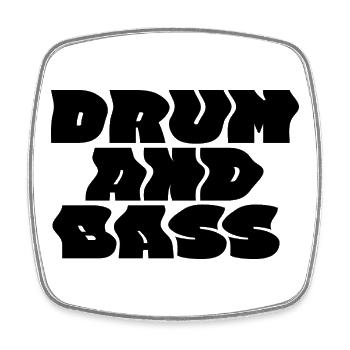 Drum and Bass: Kühnes und welliges Logo-Design - Viereckiger Kühlschrankmagnet - Weiß - Vorne