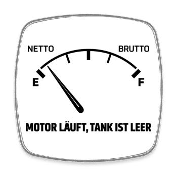 Engine runs tank empty - Square fridge magnet - white - Front