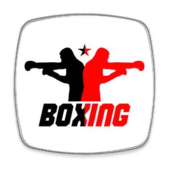 Boxer - Viereckiger Kühlschrankmagnet - Weiß - Vorne